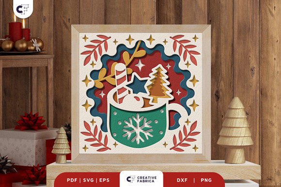 Download Christmas Hot Drink 3D Layered Paper Cut - Premium Resources