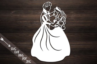 Download Cinderella Paper Cutting Template, Bride and Groom&nbsp;&nbsp; - Paper cutting template Collection