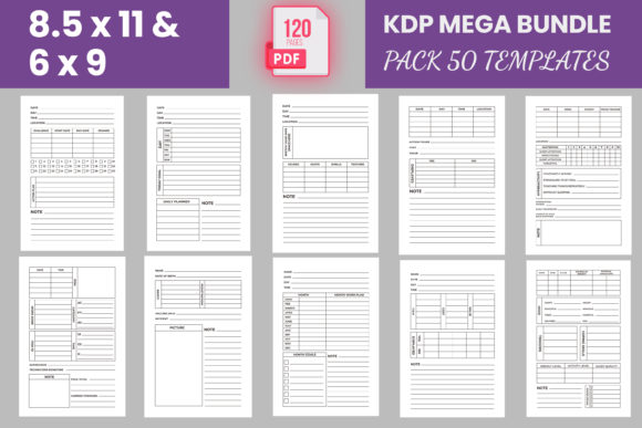 Download 50 KDP Interior Template Editable Bundle - Premium Resources