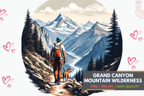 Download Hiker and Dog Mountain PNG Art Print - Mountain png Collection
