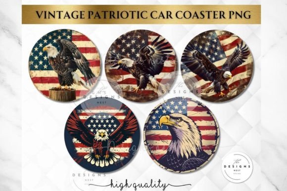Download Patriotic Eagle Car Coaster PNG Bundle - Coaster png Collection